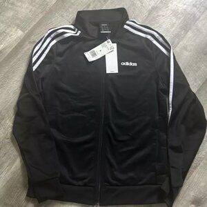 "ADIDAS" WOMEN 3-STRIPE BLACK/WHITE TRACK JACKET - SIZE MEDIUM - NWT